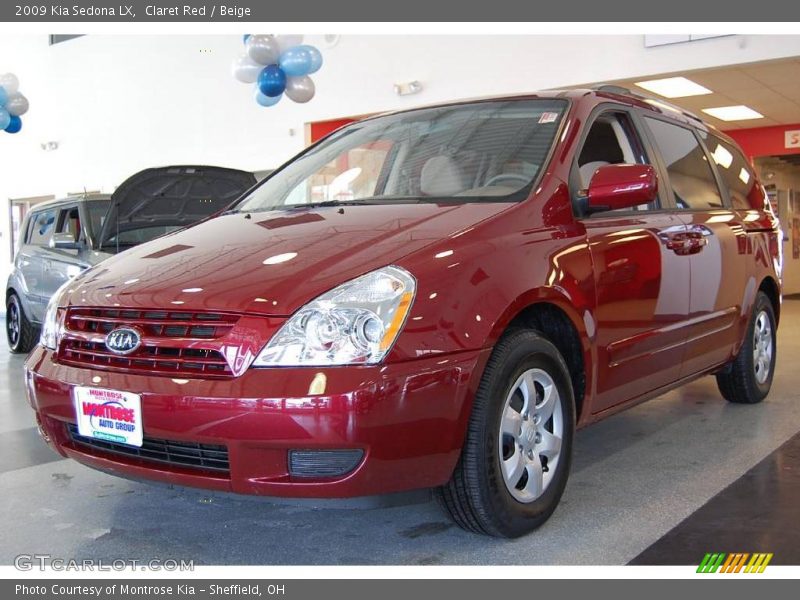 Claret Red / Beige 2009 Kia Sedona LX