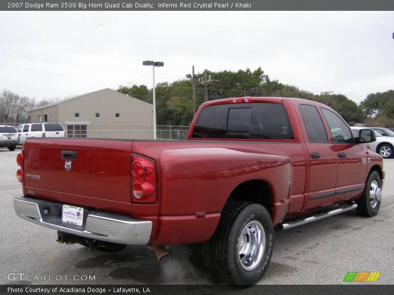 Inferno Red Crystal Pearl / Khaki 2007 Dodge Ram 3500 Big Horn Quad Cab Dually