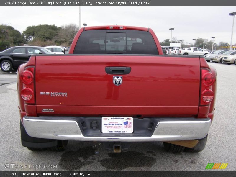 Inferno Red Crystal Pearl / Khaki 2007 Dodge Ram 3500 Big Horn Quad Cab Dually