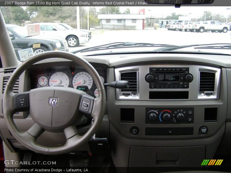 Inferno Red Crystal Pearl / Khaki 2007 Dodge Ram 3500 Big Horn Quad Cab Dually