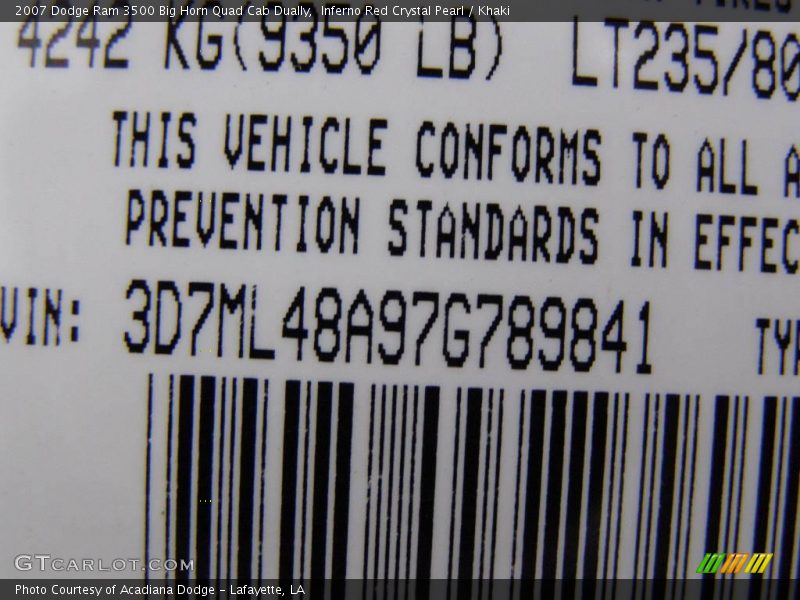 Inferno Red Crystal Pearl / Khaki 2007 Dodge Ram 3500 Big Horn Quad Cab Dually
