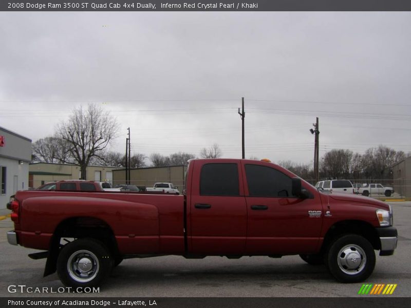 Inferno Red Crystal Pearl / Khaki 2008 Dodge Ram 3500 ST Quad Cab 4x4 Dually
