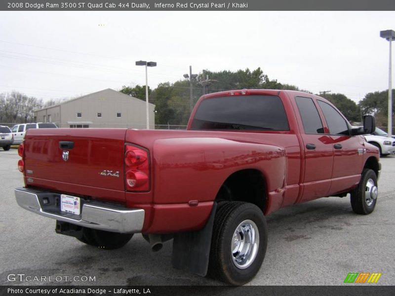 Inferno Red Crystal Pearl / Khaki 2008 Dodge Ram 3500 ST Quad Cab 4x4 Dually