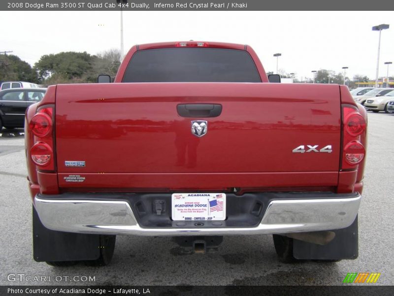 Inferno Red Crystal Pearl / Khaki 2008 Dodge Ram 3500 ST Quad Cab 4x4 Dually