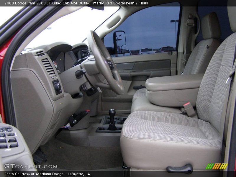 Inferno Red Crystal Pearl / Khaki 2008 Dodge Ram 3500 ST Quad Cab 4x4 Dually