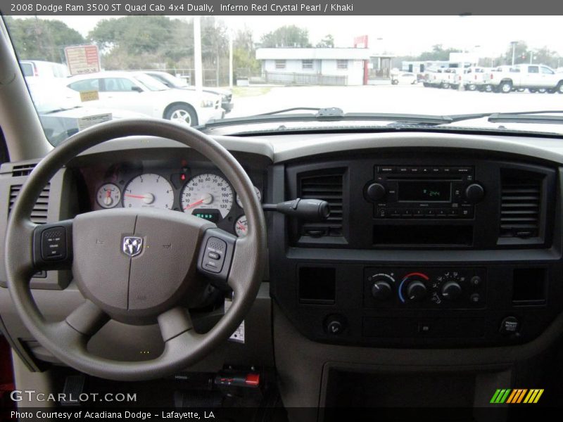 Inferno Red Crystal Pearl / Khaki 2008 Dodge Ram 3500 ST Quad Cab 4x4 Dually