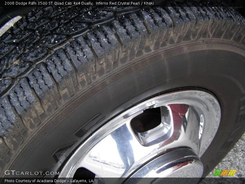 Inferno Red Crystal Pearl / Khaki 2008 Dodge Ram 3500 ST Quad Cab 4x4 Dually