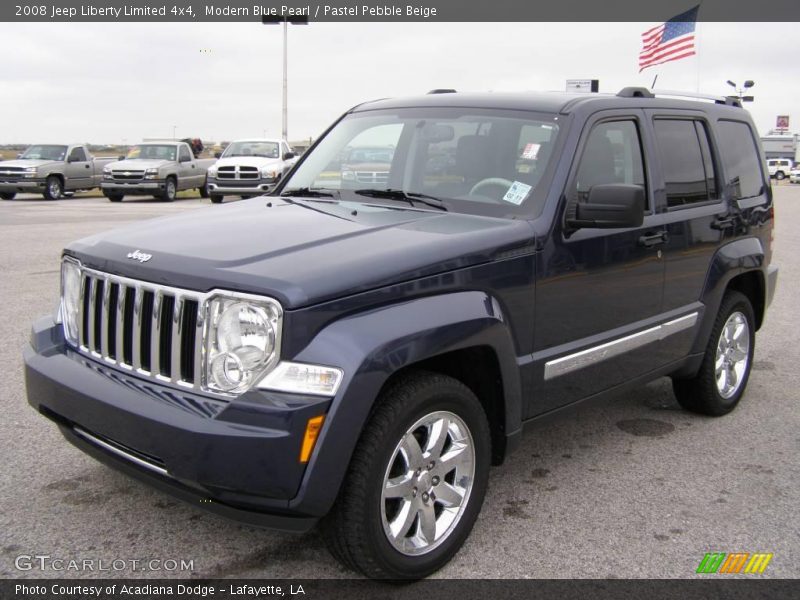 Modern Blue Pearl / Pastel Pebble Beige 2008 Jeep Liberty Limited 4x4