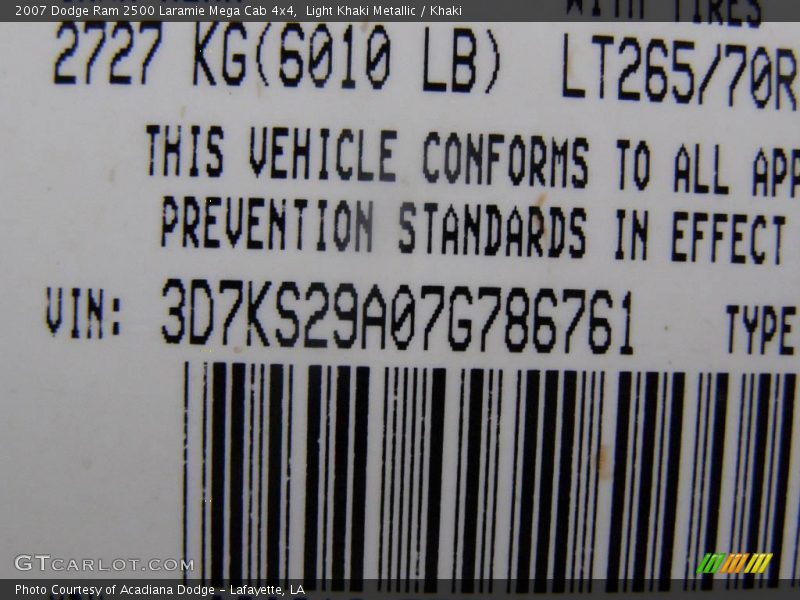 Light Khaki Metallic / Khaki 2007 Dodge Ram 2500 Laramie Mega Cab 4x4