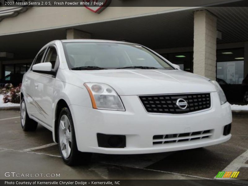 Fresh Powder White / Beige 2007 Nissan Sentra 2.0 S