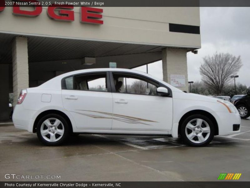 Fresh Powder White / Beige 2007 Nissan Sentra 2.0 S