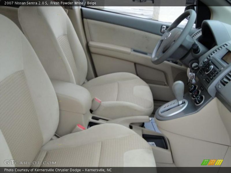 Fresh Powder White / Beige 2007 Nissan Sentra 2.0 S