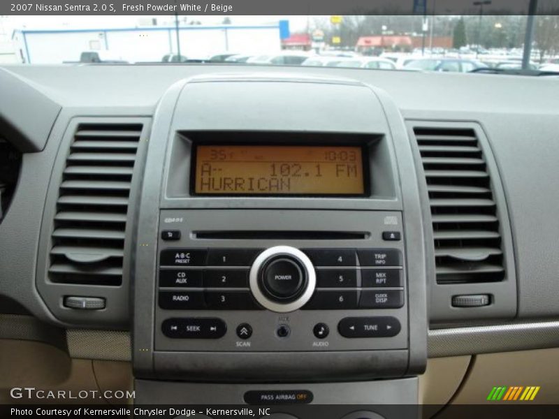 Fresh Powder White / Beige 2007 Nissan Sentra 2.0 S