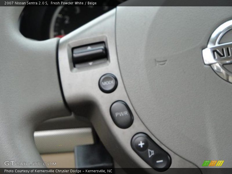 Fresh Powder White / Beige 2007 Nissan Sentra 2.0 S
