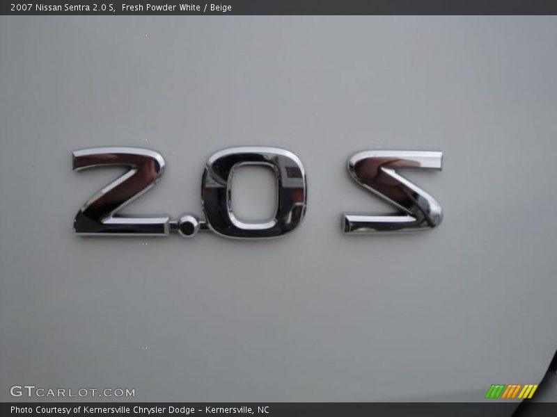 Fresh Powder White / Beige 2007 Nissan Sentra 2.0 S