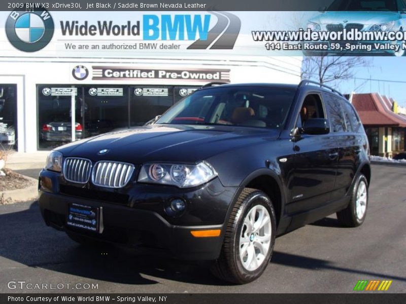 Jet Black / Saddle Brown Nevada Leather 2009 BMW X3 xDrive30i