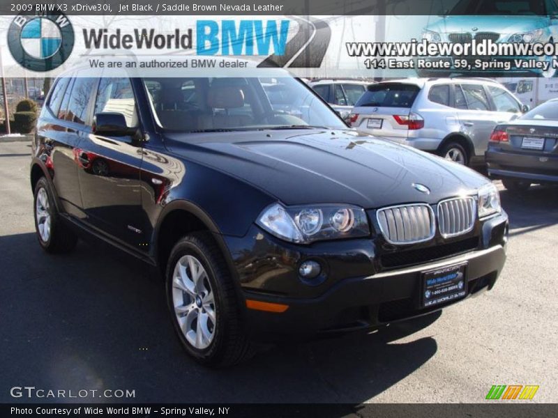 Jet Black / Saddle Brown Nevada Leather 2009 BMW X3 xDrive30i