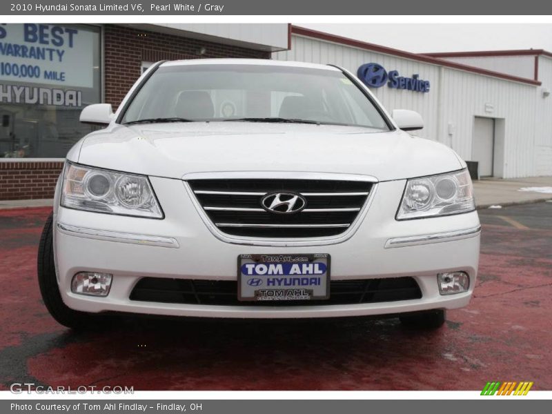 Pearl White / Gray 2010 Hyundai Sonata Limited V6