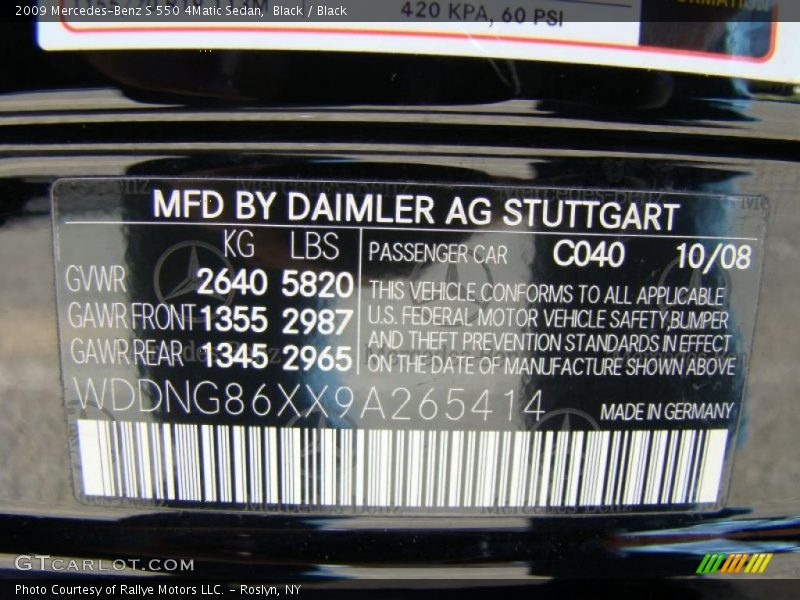 Black / Black 2009 Mercedes-Benz S 550 4Matic Sedan