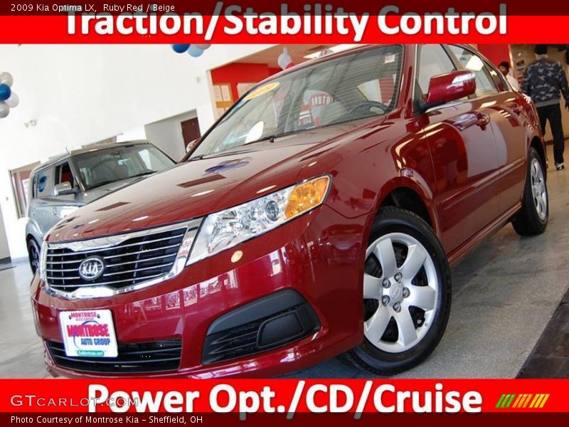 Ruby Red / Beige 2009 Kia Optima LX