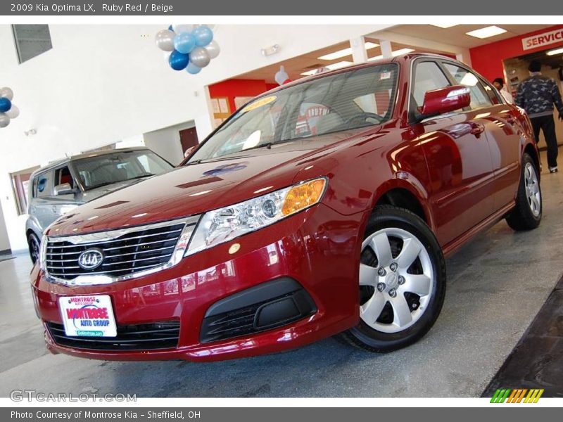 Ruby Red / Beige 2009 Kia Optima LX