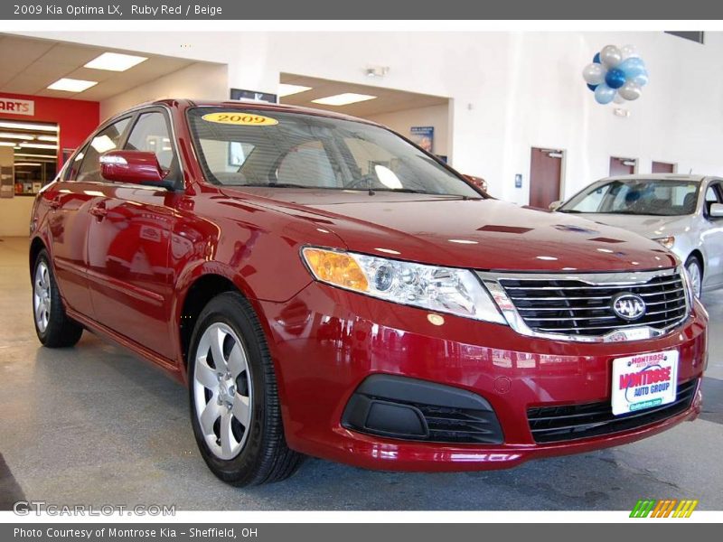Ruby Red / Beige 2009 Kia Optima LX