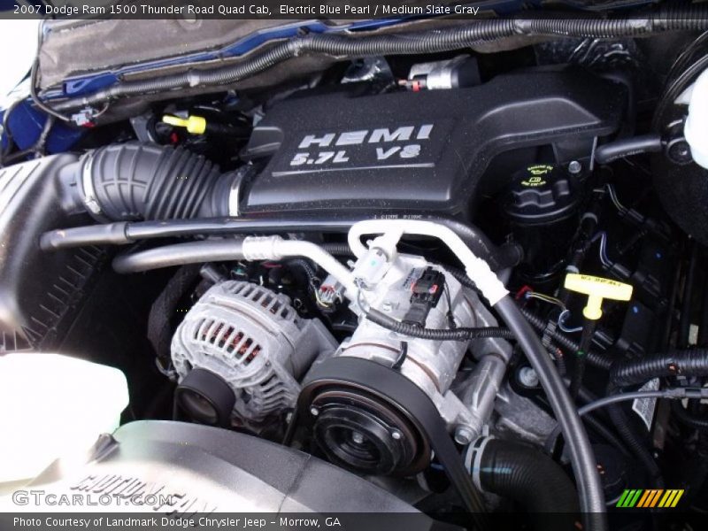 Electric Blue Pearl / Medium Slate Gray 2007 Dodge Ram 1500 Thunder Road Quad Cab