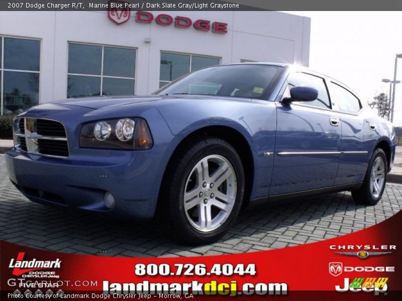 Marine Blue Pearl / Dark Slate Gray/Light Graystone 2007 Dodge Charger R/T