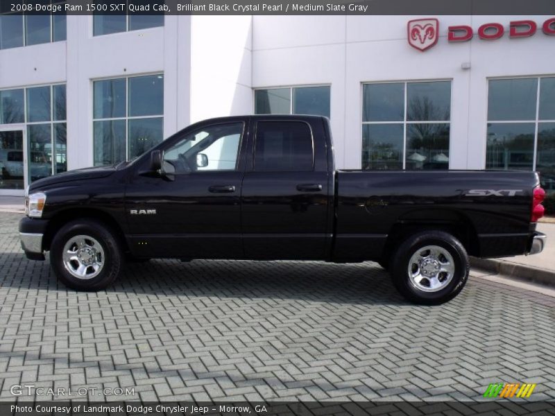 Brilliant Black Crystal Pearl / Medium Slate Gray 2008 Dodge Ram 1500 SXT Quad Cab
