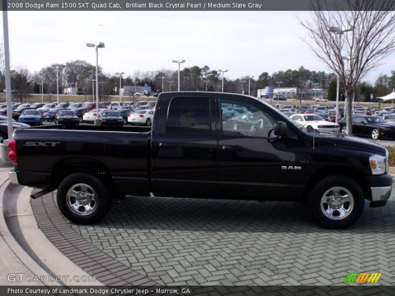 Brilliant Black Crystal Pearl / Medium Slate Gray 2008 Dodge Ram 1500 SXT Quad Cab