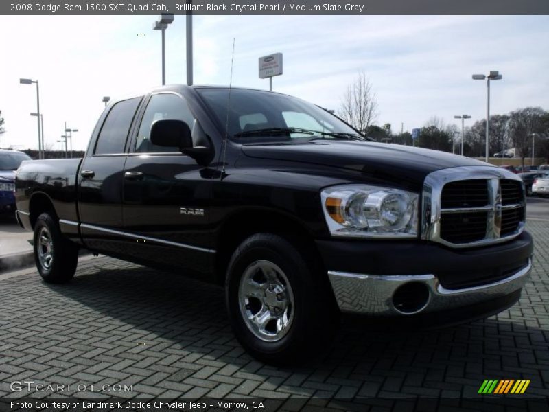 Brilliant Black Crystal Pearl / Medium Slate Gray 2008 Dodge Ram 1500 SXT Quad Cab