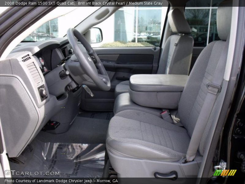 Brilliant Black Crystal Pearl / Medium Slate Gray 2008 Dodge Ram 1500 SXT Quad Cab