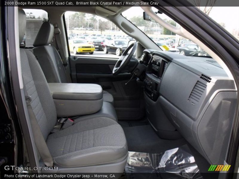 Brilliant Black Crystal Pearl / Medium Slate Gray 2008 Dodge Ram 1500 SXT Quad Cab