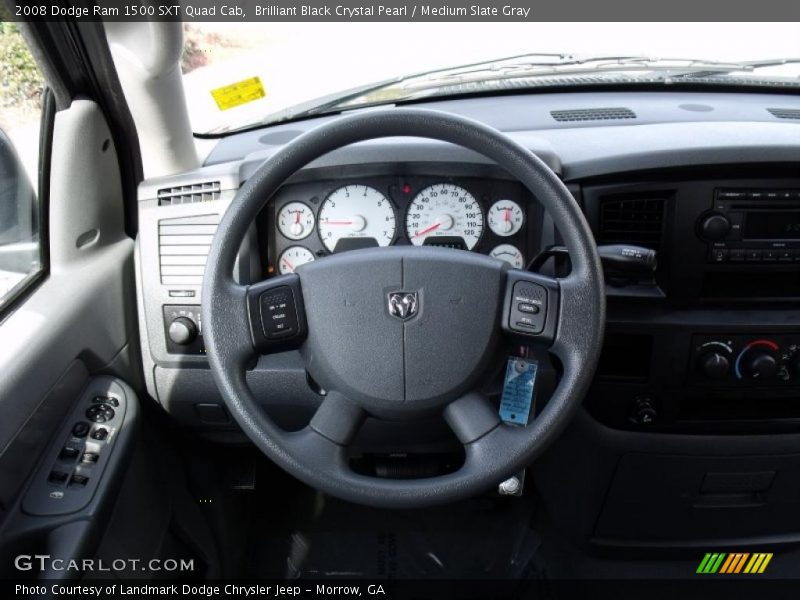 Brilliant Black Crystal Pearl / Medium Slate Gray 2008 Dodge Ram 1500 SXT Quad Cab