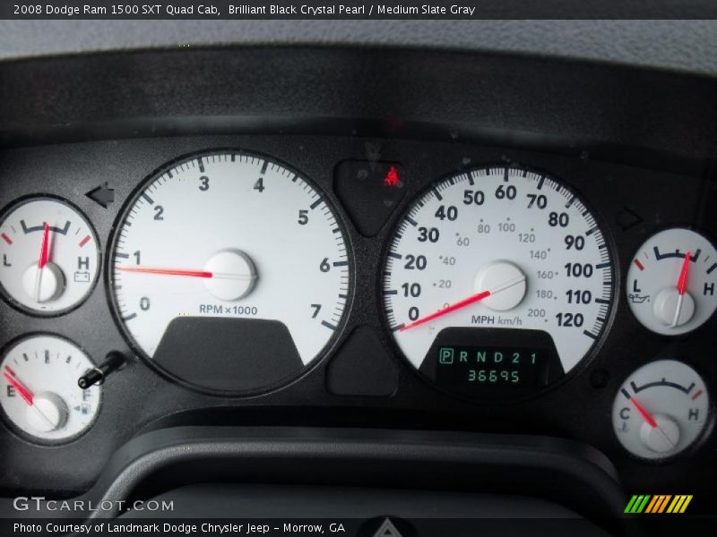 Brilliant Black Crystal Pearl / Medium Slate Gray 2008 Dodge Ram 1500 SXT Quad Cab