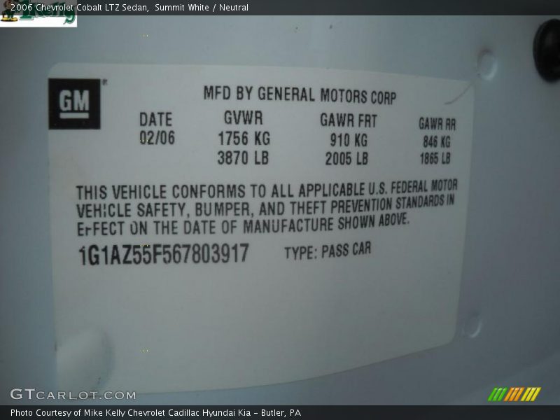 Summit White / Neutral 2006 Chevrolet Cobalt LTZ Sedan