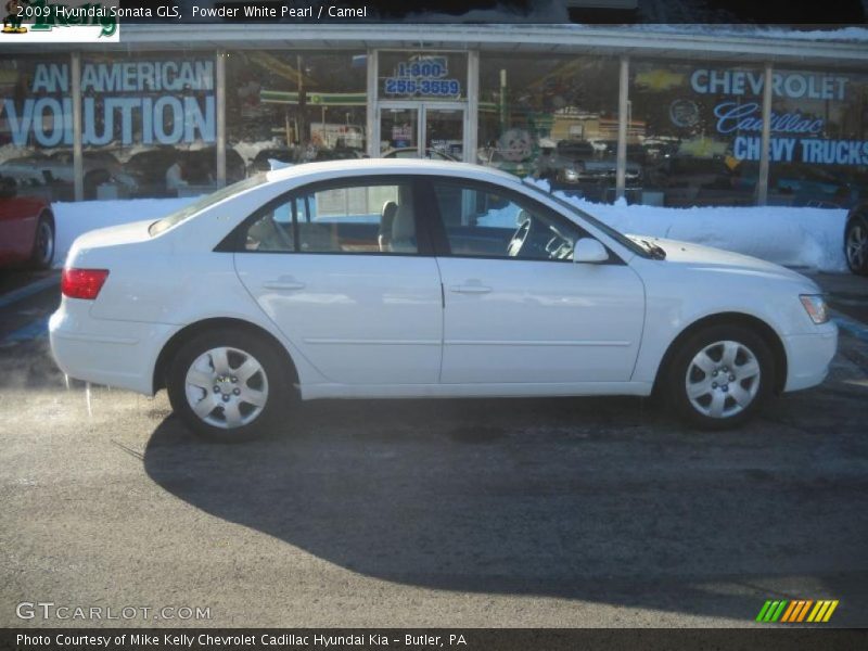 Powder White Pearl / Camel 2009 Hyundai Sonata GLS