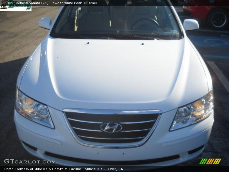 Powder White Pearl / Camel 2009 Hyundai Sonata GLS