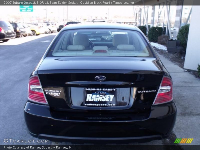 Obsidian Black Pearl / Taupe Leather 2007 Subaru Outback 3.0R L.L.Bean Edition Sedan