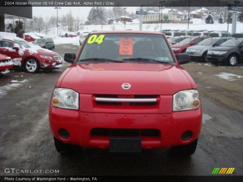 Aztec Red / Gray 2004 Nissan Frontier XE V6 Crew Cab 4x4