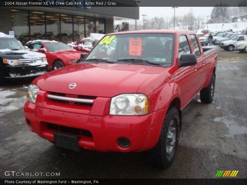 Aztec Red / Gray 2004 Nissan Frontier XE V6 Crew Cab 4x4