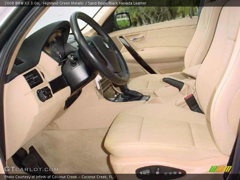 Highland Green Metallic / Sand Beige/Black Nevada Leather 2008 BMW X3 3.0si