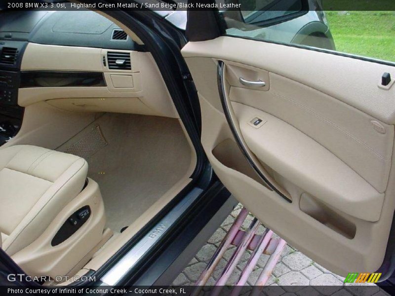 Highland Green Metallic / Sand Beige/Black Nevada Leather 2008 BMW X3 3.0si