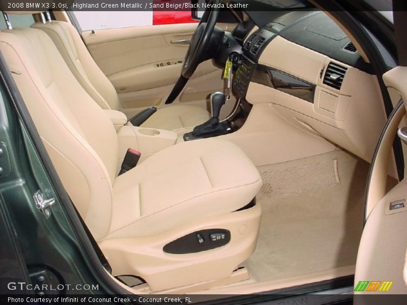 Highland Green Metallic / Sand Beige/Black Nevada Leather 2008 BMW X3 3.0si