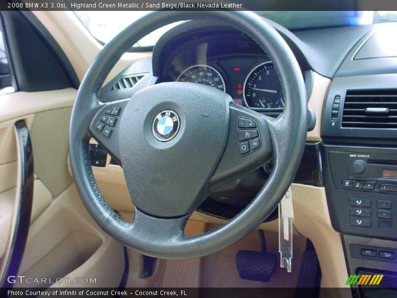 Highland Green Metallic / Sand Beige/Black Nevada Leather 2008 BMW X3 3.0si