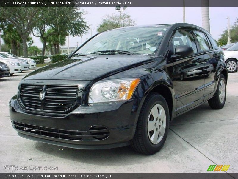 Brilliant Black Crystal Pearl / Pastel Pebble Beige 2008 Dodge Caliber SE