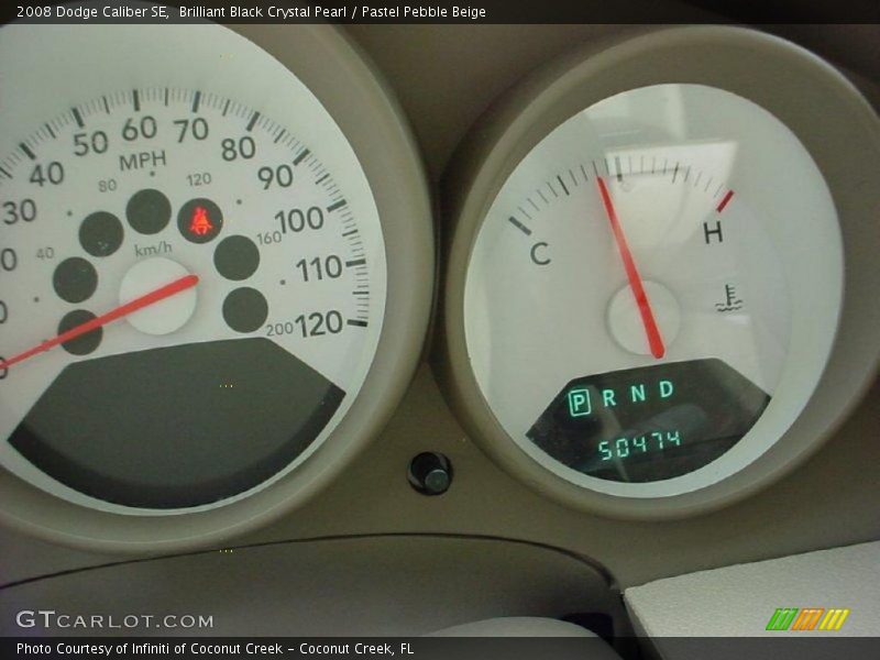Brilliant Black Crystal Pearl / Pastel Pebble Beige 2008 Dodge Caliber SE