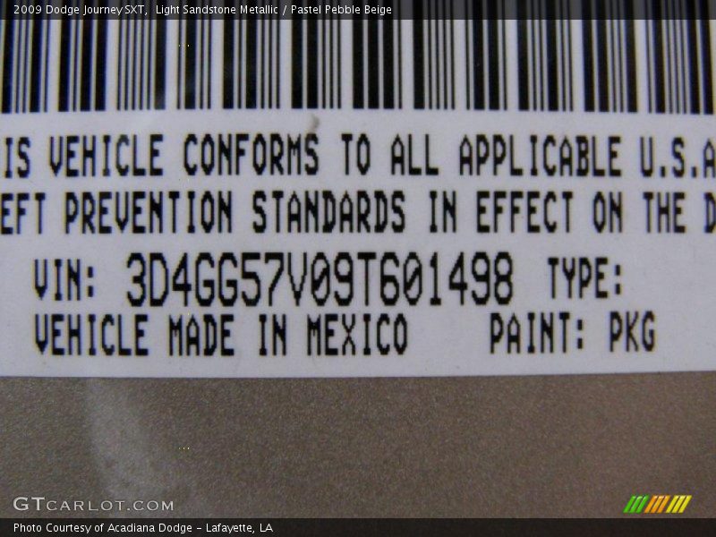 Light Sandstone Metallic / Pastel Pebble Beige 2009 Dodge Journey SXT