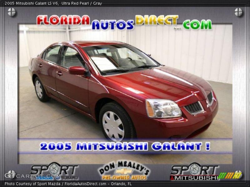 Ultra Red Pearl / Gray 2005 Mitsubishi Galant LS V6