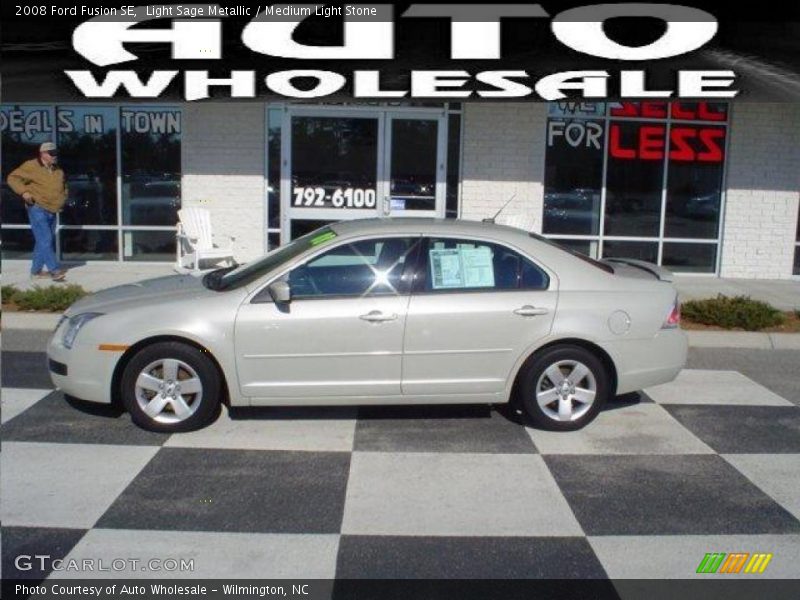 Light Sage Metallic / Medium Light Stone 2008 Ford Fusion SE